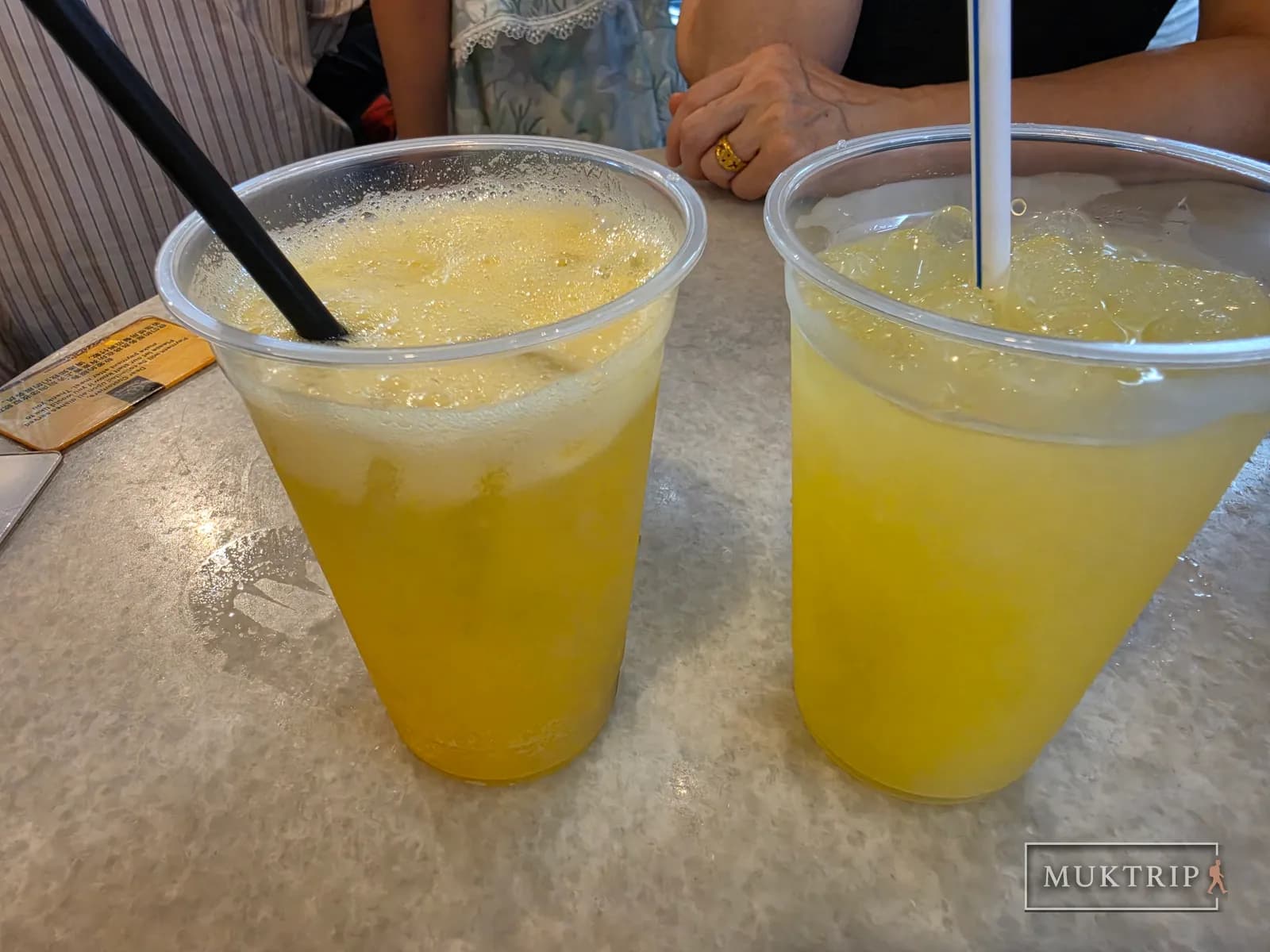 Mango juice and lime juice
