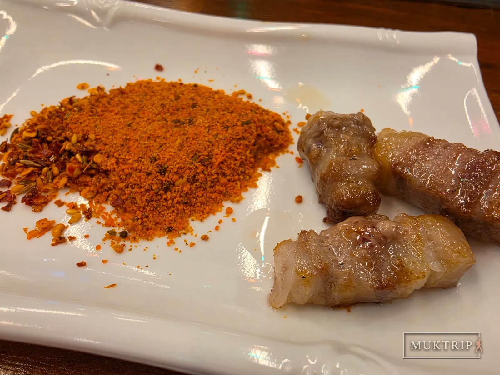 Grilled lamb skewer meat