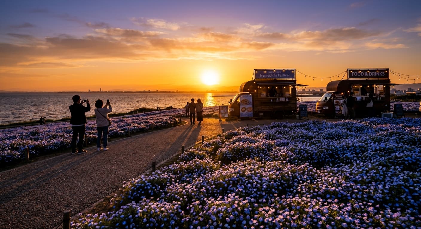 오사카 마이시마 ‘네모필라 축제 2026’ 개막, 푸드트럭과 ‘푸른 절경’이 이번 주 봄 여행 트렌드로 부상 - 7