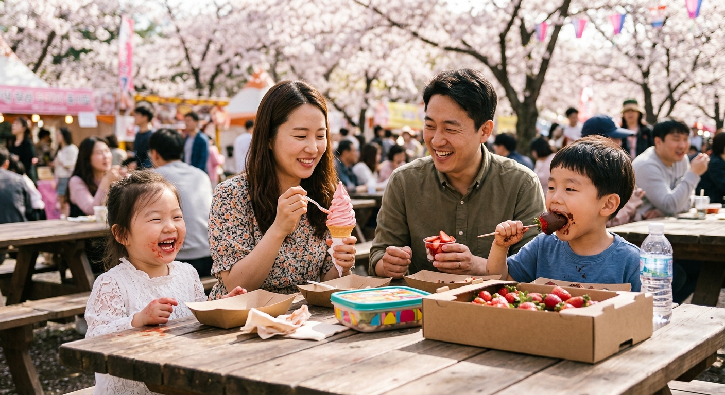 논산딸기축제를 즐기는 가족 방문객 — 세대를 넘는 봄 축제의 따뜻한 기억