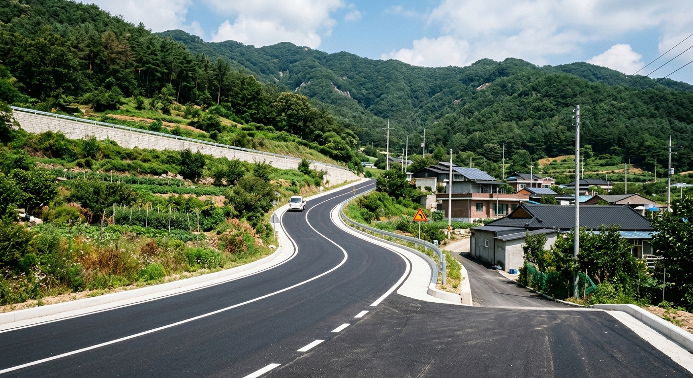 용문산으로 향하는 봄날의 산길