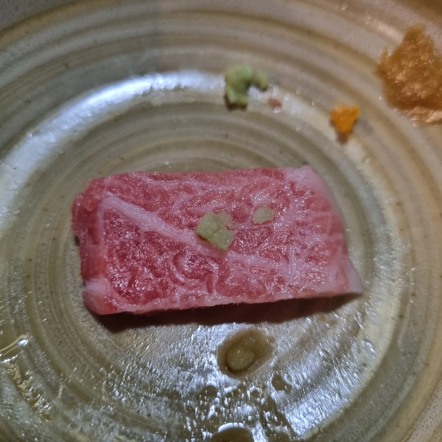 Tuna sashimi with wasabi