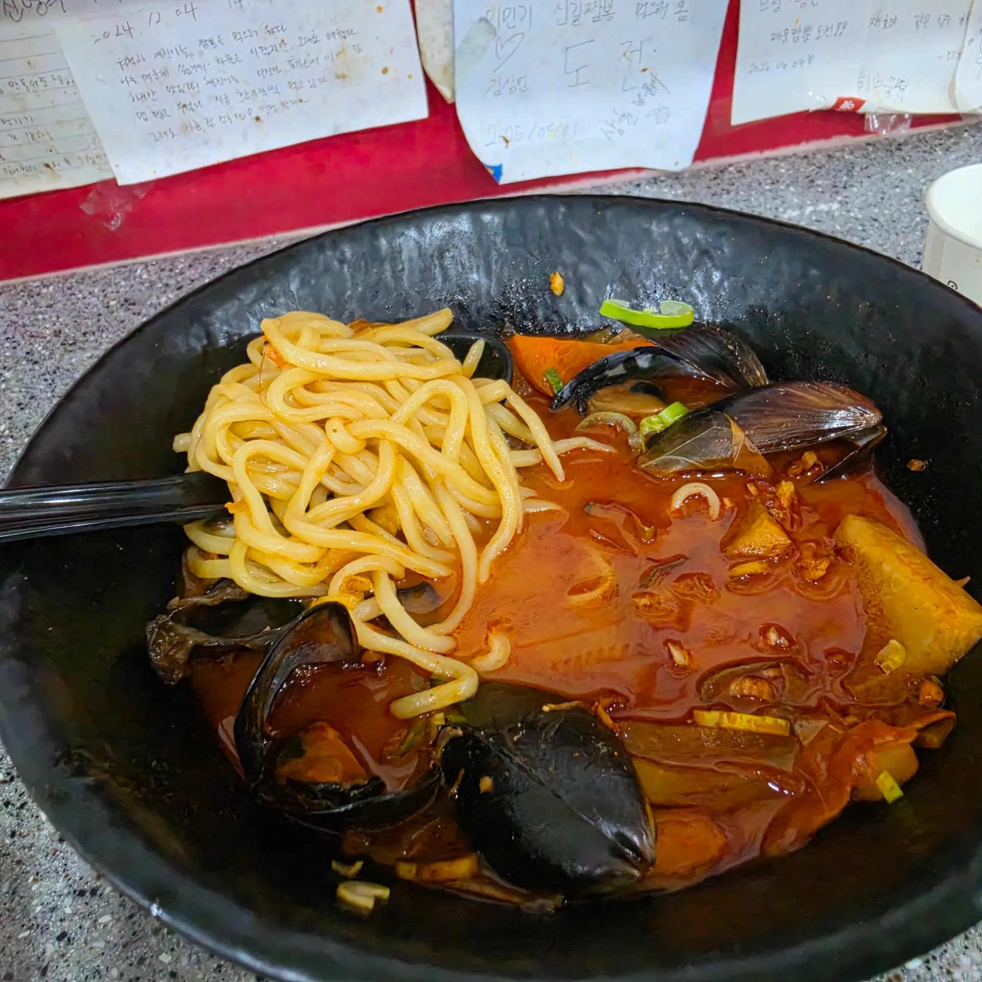 食べきれずに残した辛口チャンポン