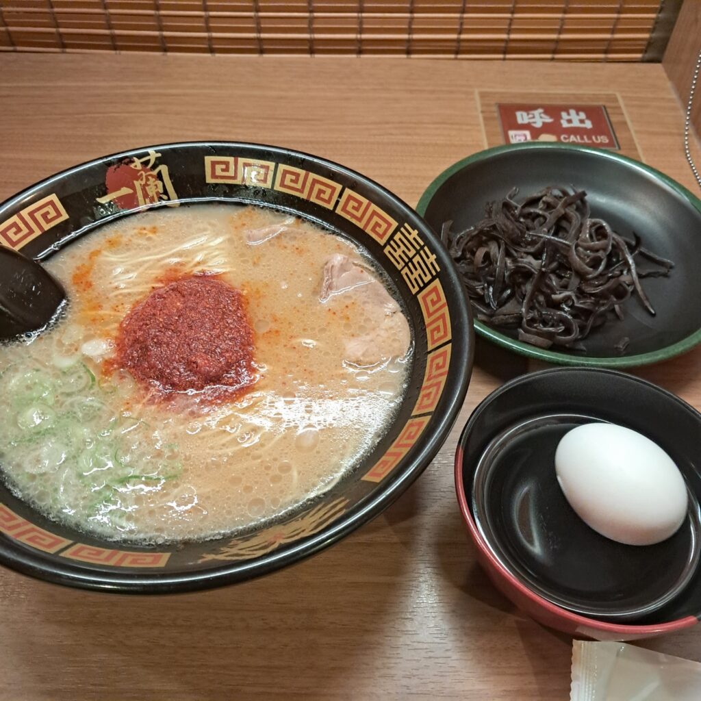 이치란 라멘 음식 전체